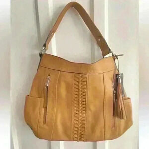 Tignanello Camel Snap Hobo Tan Beige Shoulder Bag Purse